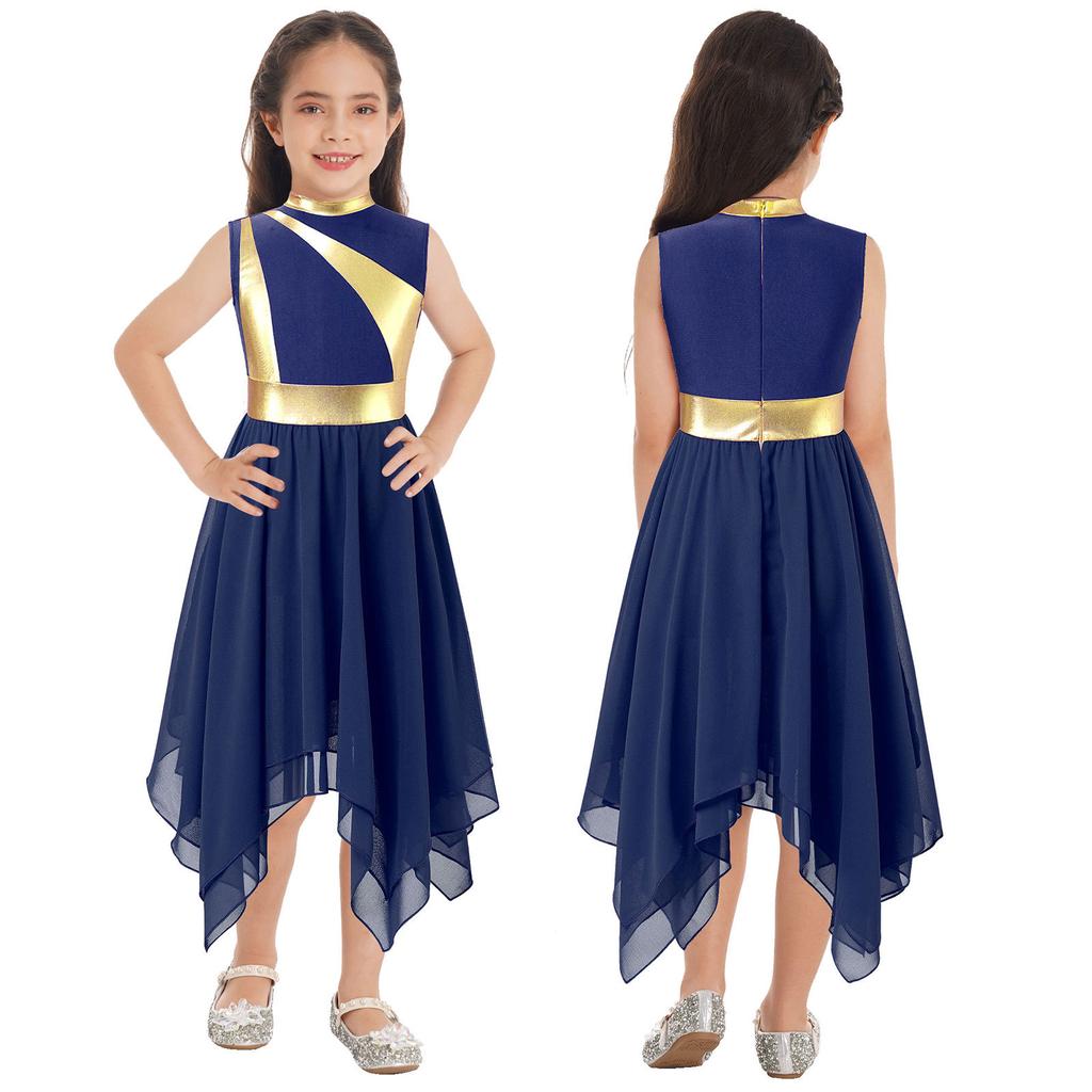 Kids Girls Praise Lyrical Dance Dress Worship Liturgical Celebration Costume Ballet Dance Wear