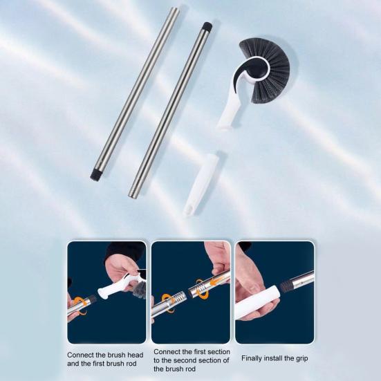 Щетка для раковины для аквариума, полукруглая головка щетки, чистка углов, длинная ручка, экономия труда