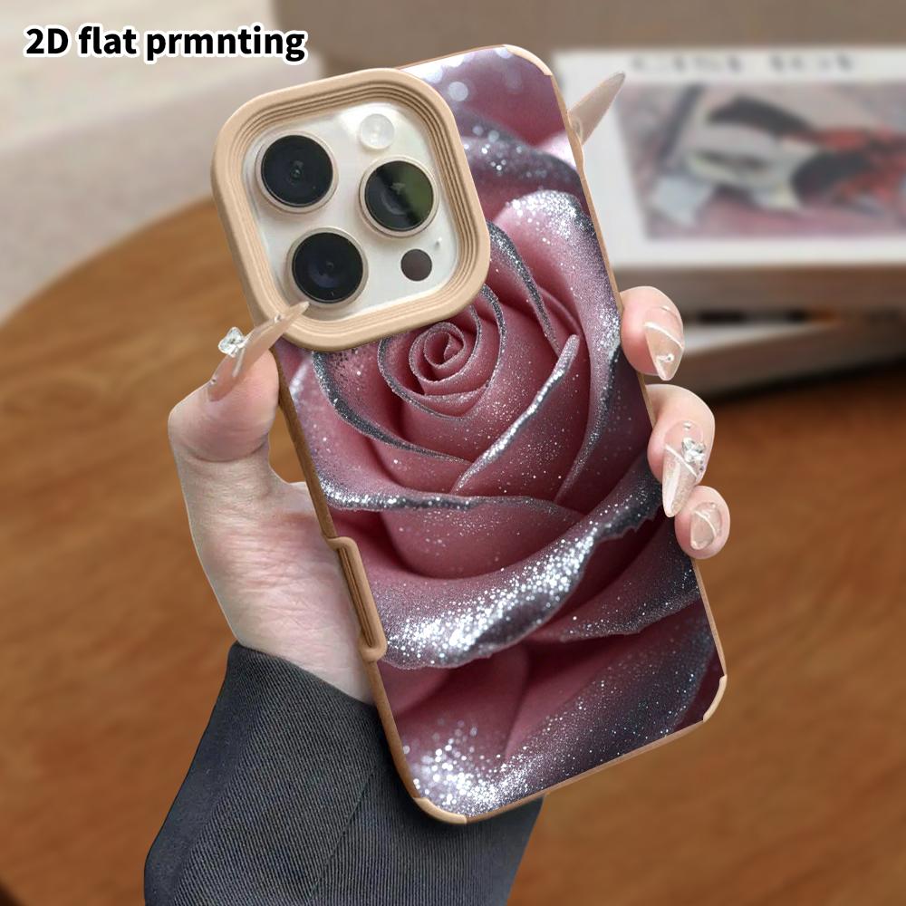 Phone Case: Lambskin 2D Flat Samsung Galaxy A34 A35 M05 M06 S20 S22 S21 FE Plus 5G Protective Case, Pink Rose, Christmas and Halloween Gift