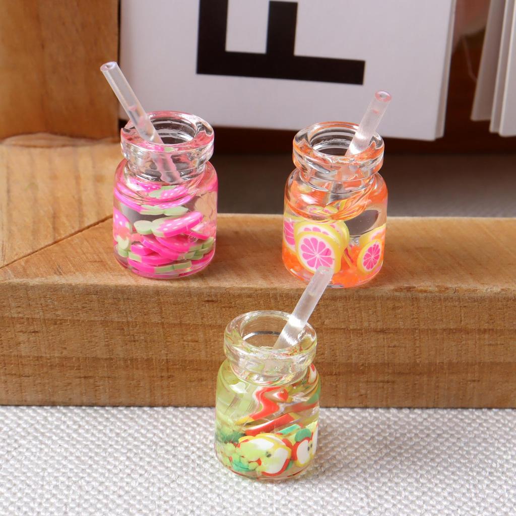 Ручная работа Миниатюрные аксессуары для еды и напитков для кукольного домика: Торт, Сок, Тарелки