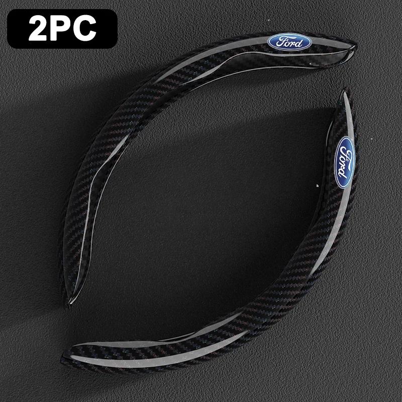 2PCS Carbon Fiber Car Steering Wheel Cover Anti-skid For Ford F150 Ranger Fiesta Focus Transit Mustang Mondeo MK2 MK3 MK7 MAX