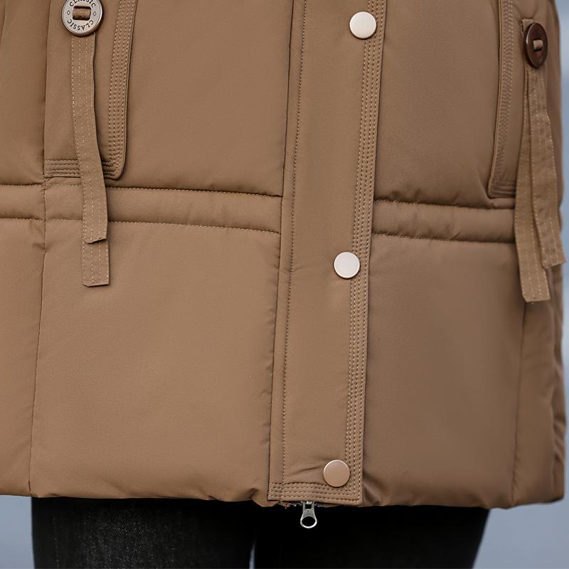 Зимнее пальто Женское с длинным рукавом Верхняя одежда с капюшоном Элегантные свободные толстые теплые женские куртки Зимние парки