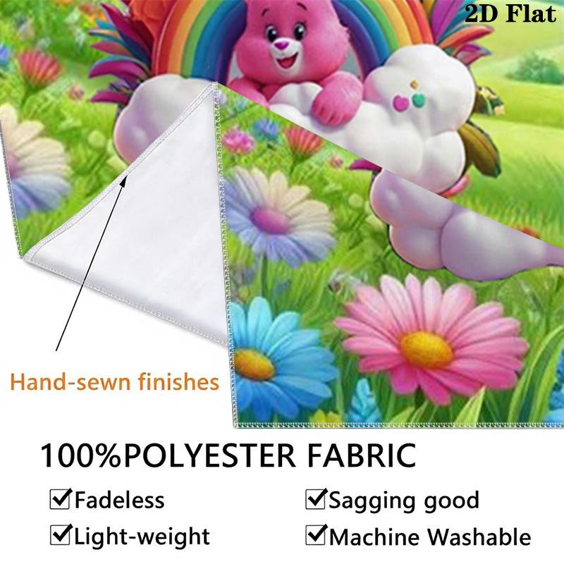 Cartoon Care bears Wall Tapestry Aesthetic Wall Hanging Printed Fabric Blanket Decorative Tapestries for Bedroom Living Room Home Decor