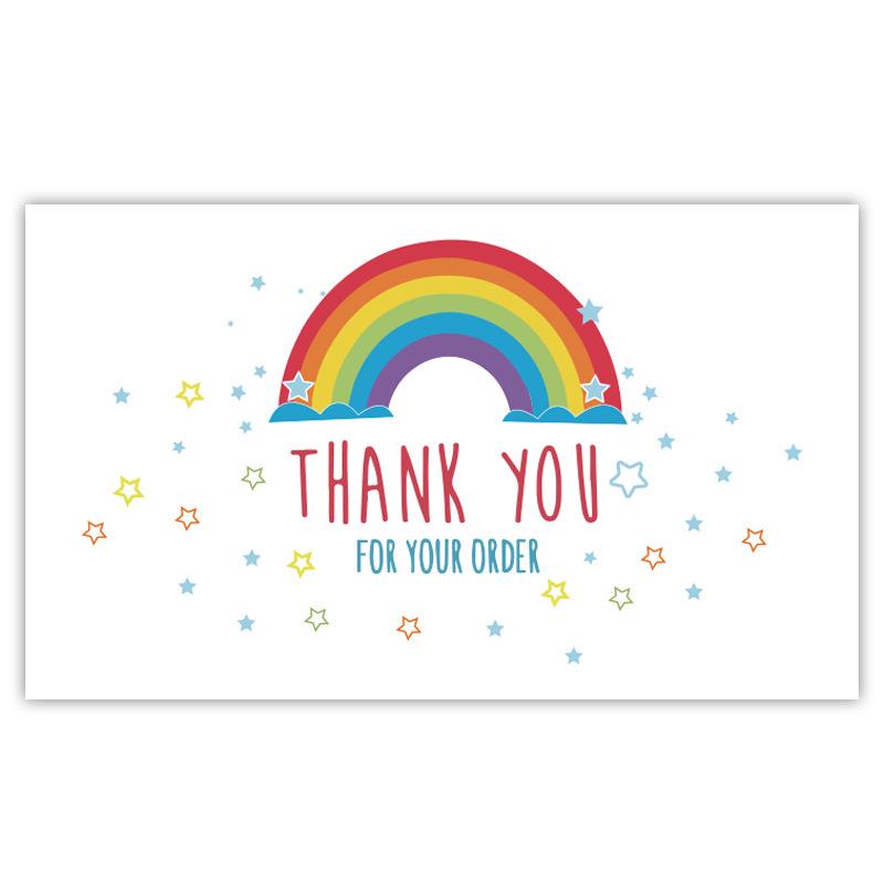 Black Thank You Greeting Cards, 50 Sheets/Pack
