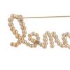 Chanel Брошь-буква золотая со стразами женская золотая