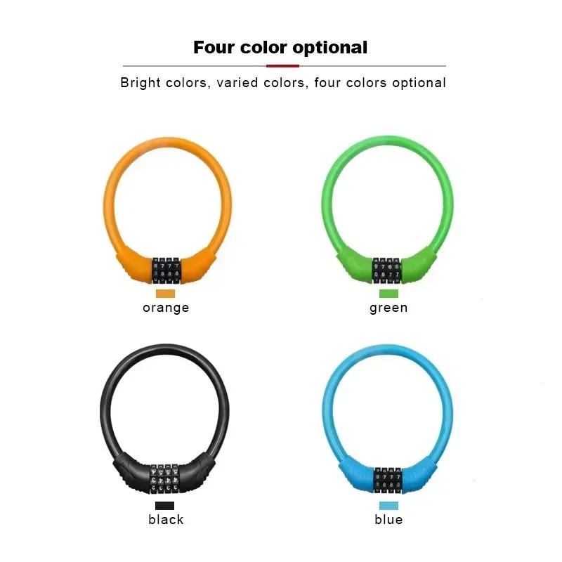 Портативный 4-значный тросовый замок для велосипеда – Усиленная легированная сталь, Легкий для велоспорта и путешествий