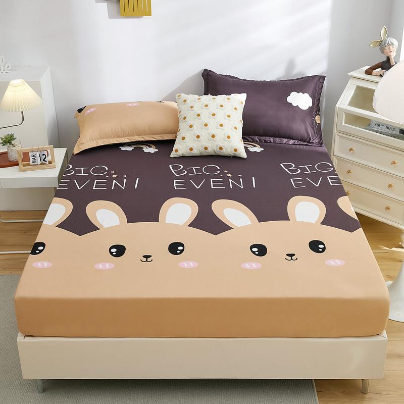 Водонепроницаемая простыня на резинке для дома, эластичная простыня, приятная для кожи, покрывало для кровати, постельное белье в цветочном стиле(Нет наволочки)