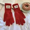 Touchscreen Exposed Finger Solid Color Warm Knit Long Windproof Five Finger Cycling Korean Version Trendy Versatile Women Gloves