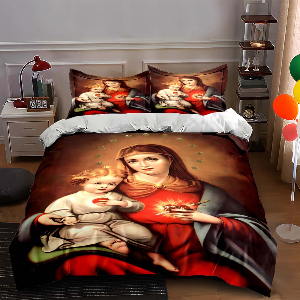 Religious figures design. Bedding Duvet cover sets Duvet covers Pillowcases gifts (1 * Duvet Cover 2 * Pillowcases, without duvet insert)