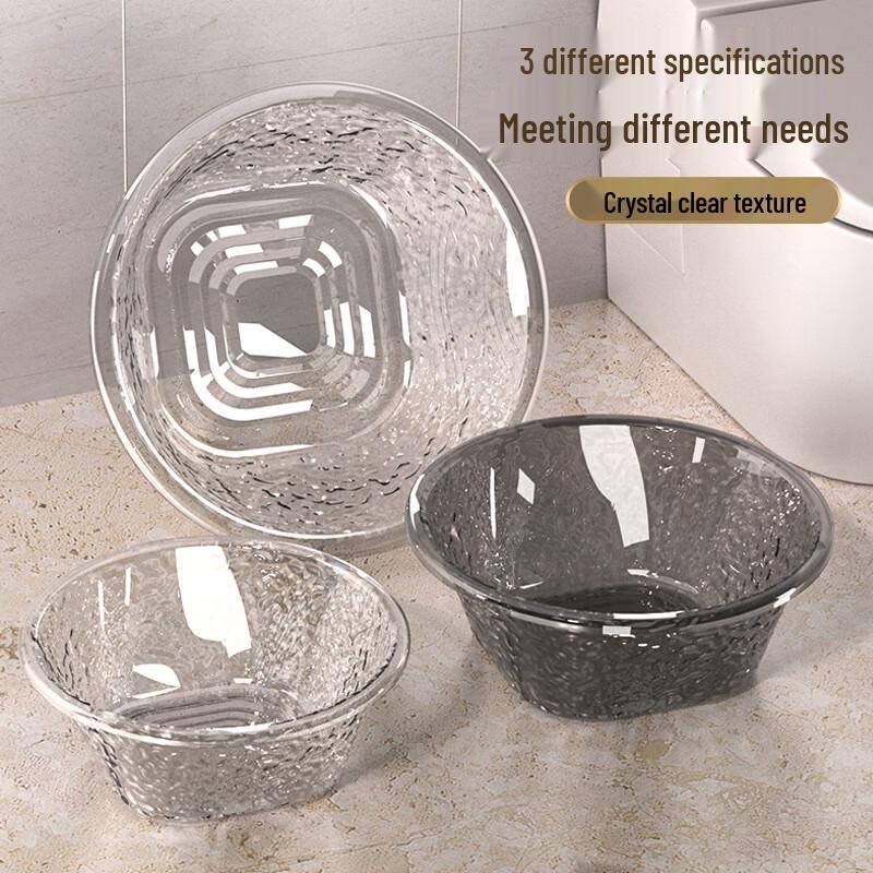 Transparent Water Ripple Plastic Washbasin Set