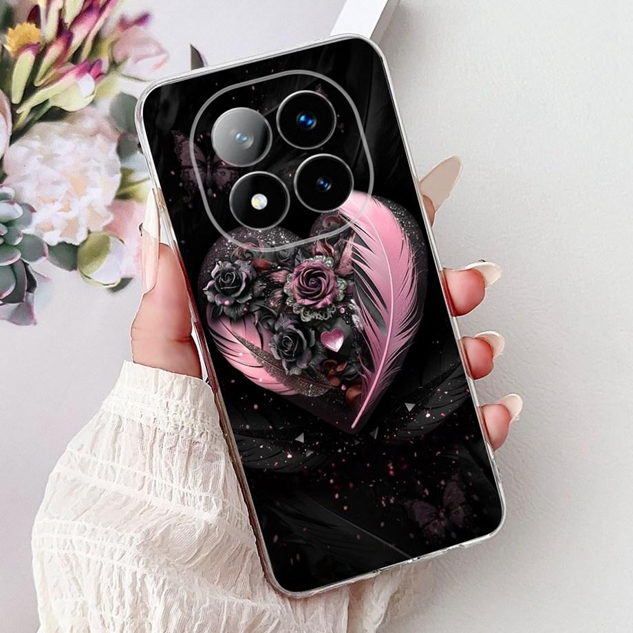 Soft Liquid Silicone Back Cover For Xiaomi Redmi Note 14 Pro Plus Phone Case Marble Gothic Style Bumper For Redmi Note 14 4G 5G