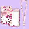Милый Держатель Фотокарточек Hello Kitty Sanrio Кошка Kt Телескопическая Пряжка Легко Вытягиваемая Карманчики для Карт Подвеска Чехол для Карты Питания Карты на Автобус