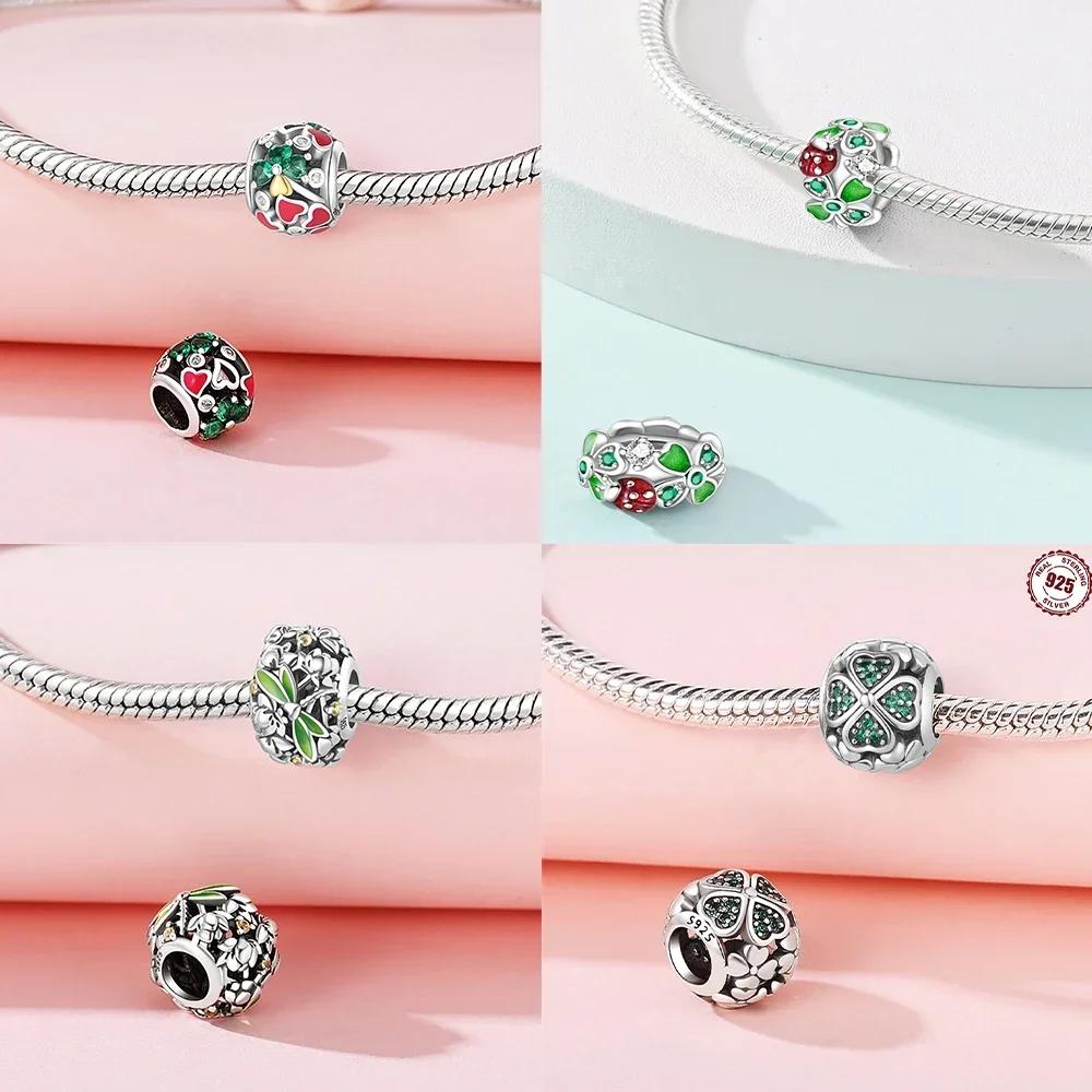 Coppercharm Милый Животный Лягушонок Забирающийся Шарм Сине-Зеленый Подходит для Оригинального Браслета Женский Подарок