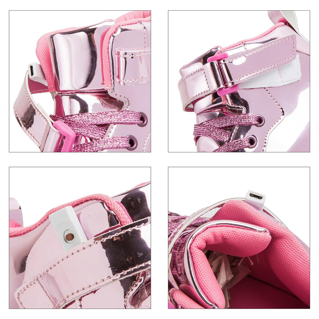 Fashion Size 25-47 USB Charging Glowing Sneakers Children Adult High Top Boots Led Casual Luminous Light Shoes for Boys Girls Men Women