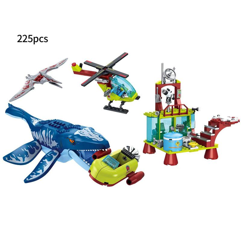 Конструктор Побег из Пасти Дракона Мир Юрского Периода Атакующий Корабль Мозазавра Кирпичики Игрушки Тема Динозавры Для Детей Подарок