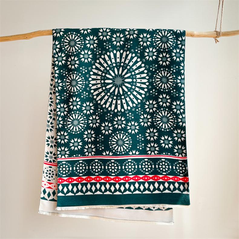 2024 Autumn/Winter New Imitation Cashmere Exterior Warm Office Versatile Extended Thick Scarf Air Conditioning Room Shawl for Women