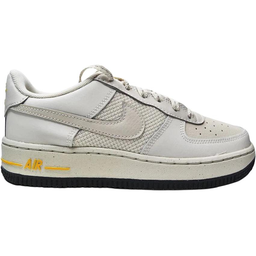 Nike Кроссовки Nike Air Force 1 Low GS Light Bone для детей, кремово-черные с золотым, DQ1102-001