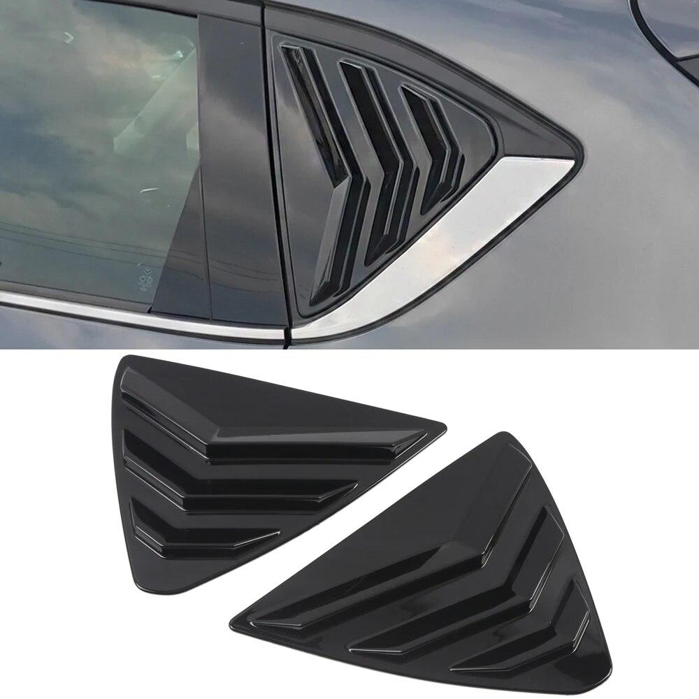 For Mazda CX-5 CX5 2017 2018 2022 2023 Glossy Black Rear Window Shutter Cover Trim Window Louver Side Vent Trim