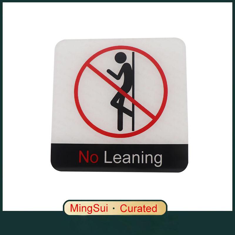 Acrylic Creative Signage No Leaning Sign Wall Label Sticker Warning Badge for Railings Fences Billboards Elevator Schools Parks Residential Areas