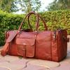 Handmade Vintage Genuine Goat Leather Brown Travel Overnight Duffle Weekend Bag