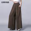 Весенне-летние женские брюки из хлопка и льна, широкие брюки в стиле ретро с драпировкой и высокой талией, дышащие свободные брюки с девятью точками, женские брюки-снежный человек