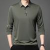 Новая мужская деловая повседневная рубашка с длинными рукавами и значком, однотонная рубашка поло, модная, дышащая, удобная, универсальная