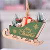 Craft Wooden Christmas Sleigh Ornament Tree Hanging Decoration Tabletop Display for Xmas Tree Festive Home Decor Holiday Party