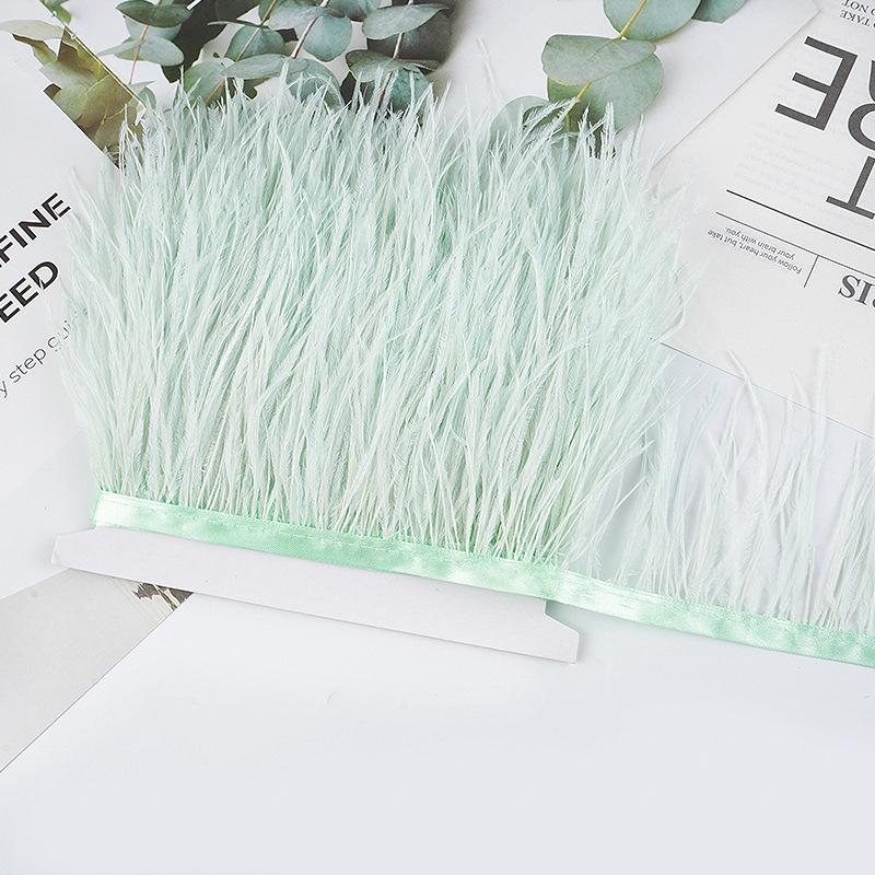 8-10Cm Ostrich Feather Wedding Dress Diy Performance Clothing Accessories Feather Tassel Including Webbing