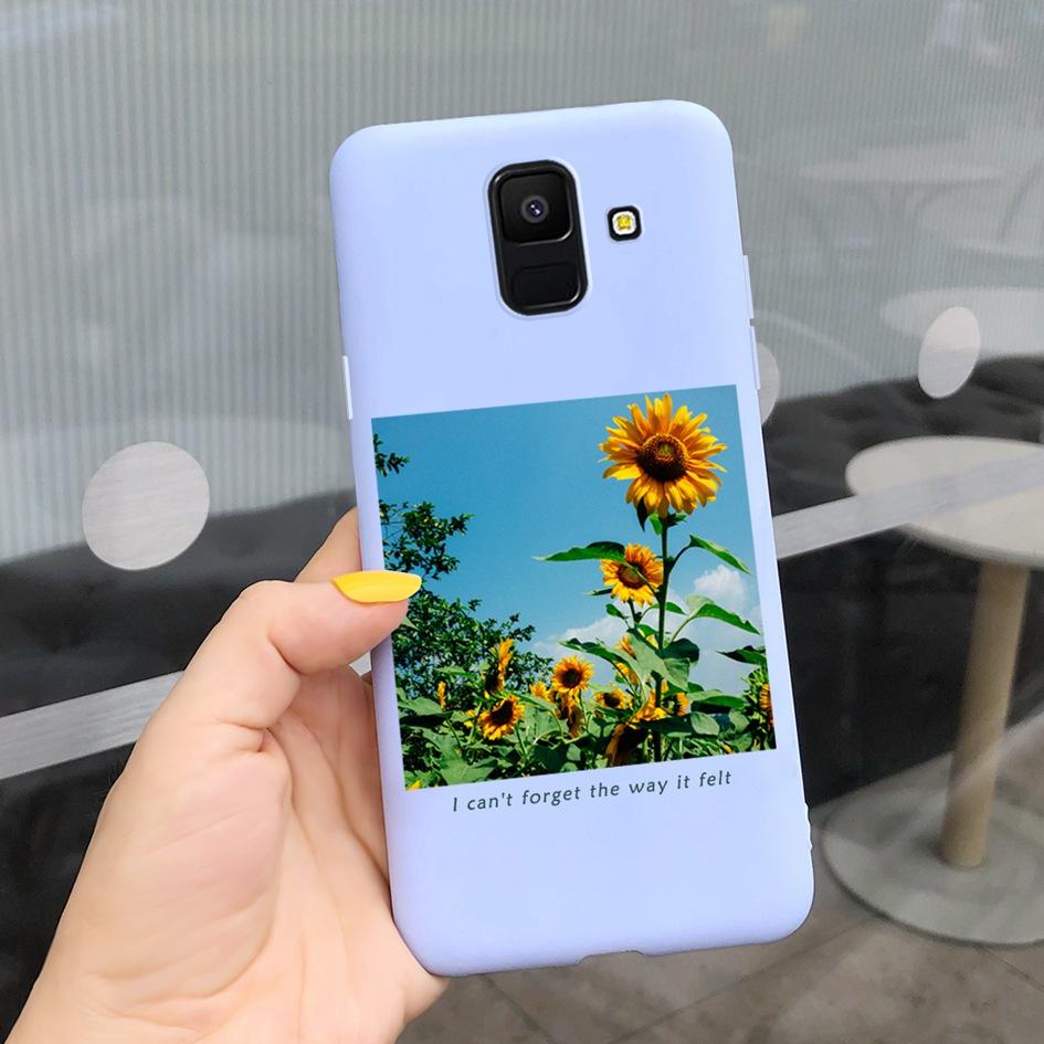Для Samsung Galaxy A6 2018 Чехол SM-A600F Милый Подсолнух Астронавт Чехол для Телефона Для Samsung A6 Plus 2018 A6Plus A6+ SM-A605F Coque