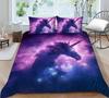 3D Unicorn Theme Bedding Set Cartoon Animal Duvet Cover and Pillow Case 2/3 Pieces Soft Home Decoration for Girls' Room