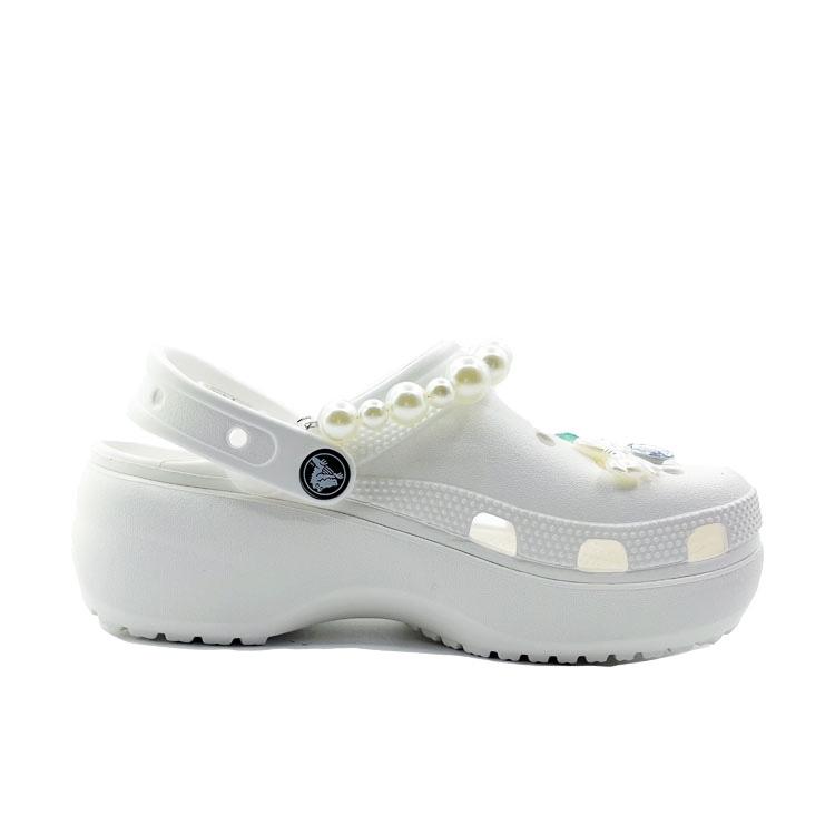 Crocs Classic Platform Clog Delos Butterfly Wings Beach Travel Versatile Fashion Trend EVA Hole Shoes Unisex Green