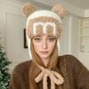 New Women Cute Cat Ear Winter Hat Trendy Streetwear Knitted Hat With Earflap Girls Lovely Female Dandy Cap