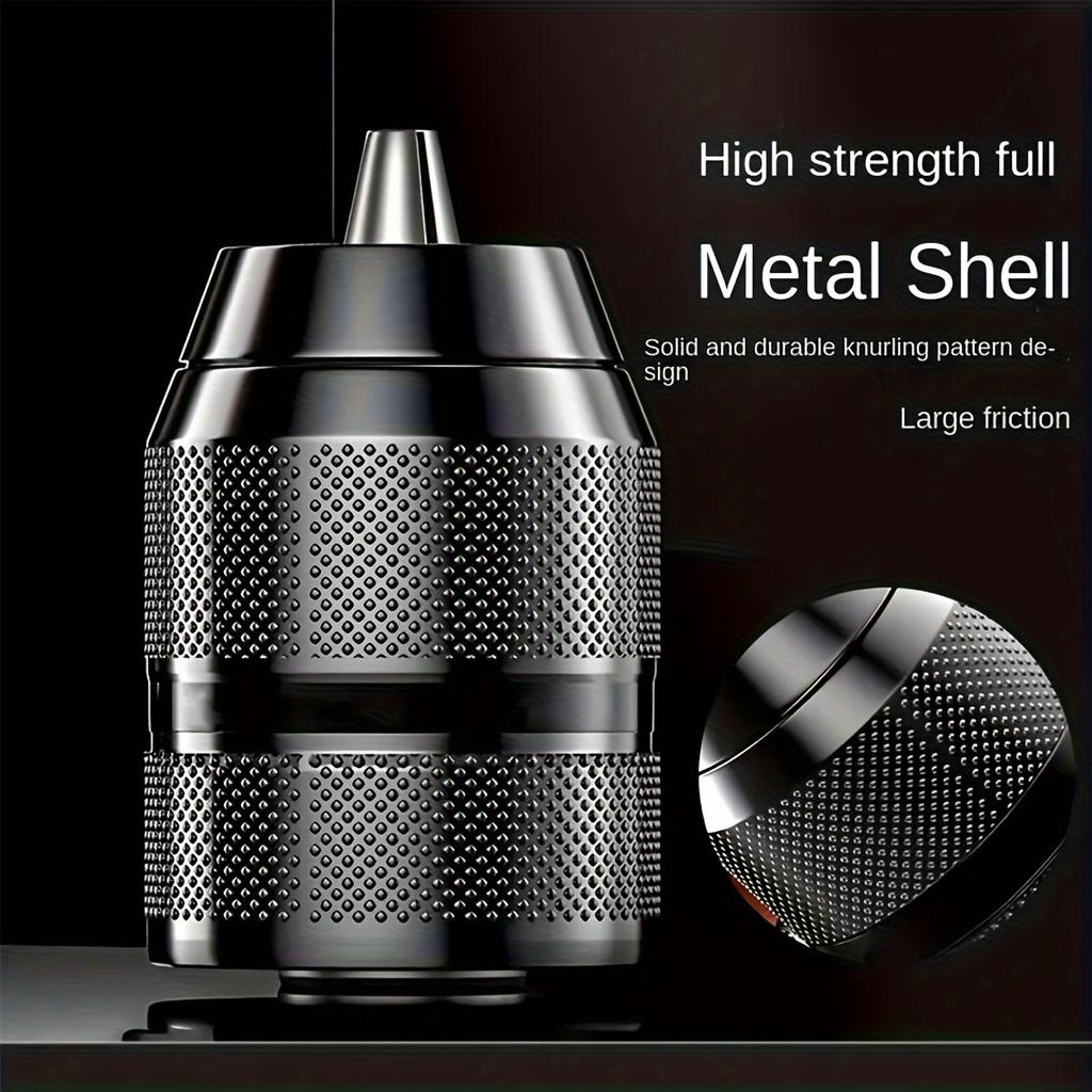 0.8-10mm Drill Chuck 3/8-24UNF Mount Self-tighten Drill Chuck for Multiple Purposes Hand Drill Chuck Black