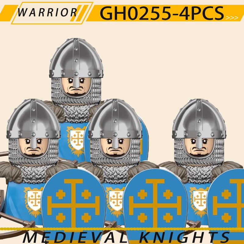 Medieval Military Jerusalem Tripoli Knight Building Blocks Castle Lionheart Hospital Teutonic Soldier Figures Warrior Bricks Toy