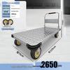 Foldable Steel Handcart: Silent, Thickened, and Flatbed Design for Easy Cargo Transport