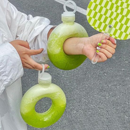 500 мл/350 мл милый пончик, детская бутылка для воды, герметичная дорожная чашка с ручкой, кольцо, противоскользящая прозрачная бутылка для питья