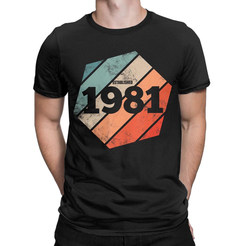 Unisex Unisexs Legend Since 1981 T Shirt 45th Birthday Pure Cotton Tops Amazing Short Sleeve Crewneck Tees Plus Size TShirt