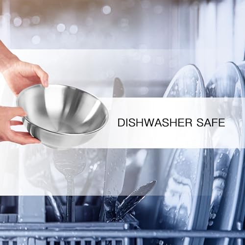 IMEEA Миска для рамена, Миска для лапши, Салатница, Прибл.. 22 см, Нержавеющая сталь, Можно мыть в посудомоечной машине, Термостойкий, Матовая двойная стенка, Набор из 2 шт.