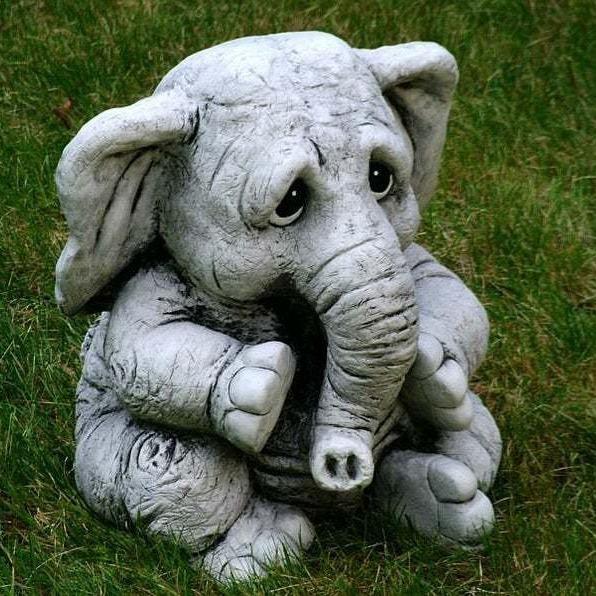 Elephant Gray Ornament Simulation Animal Elephant Resin Handicraft, Garden Design Ornament Cute Decoration