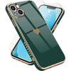 Protective Case - Cute - for iPhone 13 - Flexible - Shockproof - Pack 2 Tempered Glass