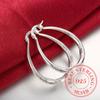 925 Sterling Silver Grain Circle Hoop Earrings for Women Lady Best Gift Fashion Charm Silver Wedding Jewelry