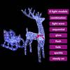 Reindeer Pulling Sleigh Blue 70 x 24 x 128 cm Acrylic 200 LEDs