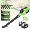 5500W Brushless Electric Air Blower 5 Gears Cordless Leaf Blower Wireless Super Powerful Dust Blowing For Makita 21V Battery