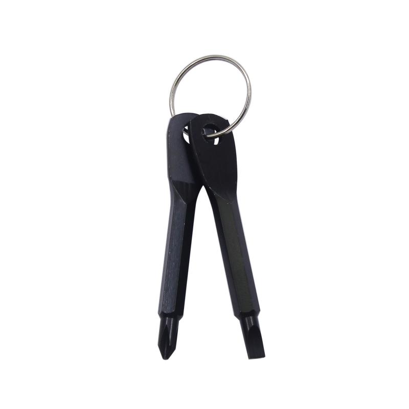 1set Portable Phillips Slotted Screwdriver Key Ring Multi Mini Pocket Repair Tool Gadget