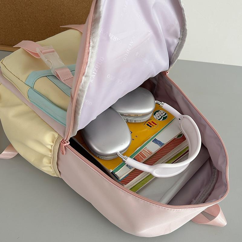 New Schoolbag New Schoolbag New Junior High School Students Little Fresh Girl Contrasting Colors Popular Backpack Cute Backpack Tide