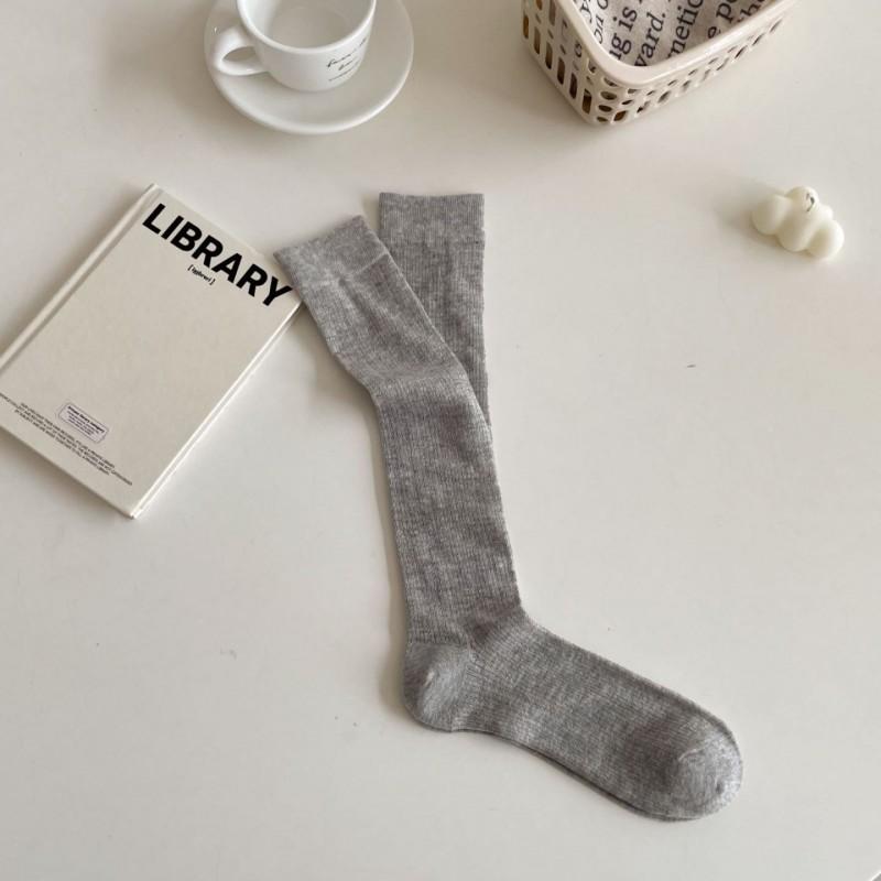 Womens Cotton Ankle Socks Lightweight Ballet Style Crew Fall Grey White Black Beige