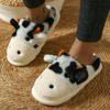 Casual Fluffy Slippers Women Home Flats Cute Cartoon Cow Designer Shoes Girls Fashion Popular Cotton Platform House Floor Slides
