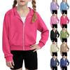 Children's Fashion Solid Color Long Sleeved Hooded Sweatshirt, Girls' Hoodie Jacket