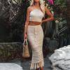 New Summer Beach Women Solid Color Sexy Knitted Beach Bikini Swimsuit Women's Dress