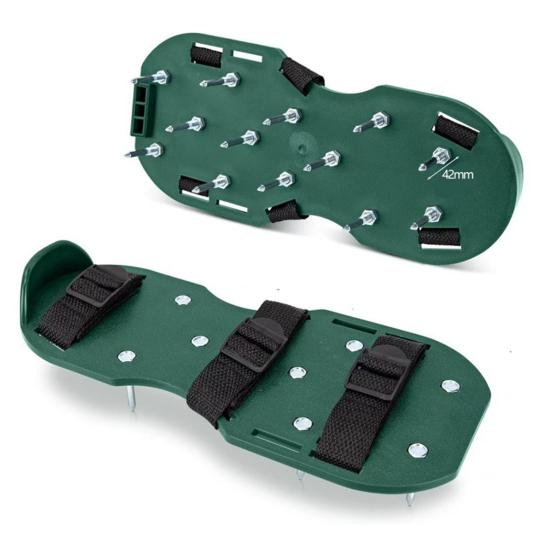 Обувь для аэрации газона с ремнями, регулируемая конструкция, предварительно собранные прочные сандалии с шипами, инструменты для аэрации газона